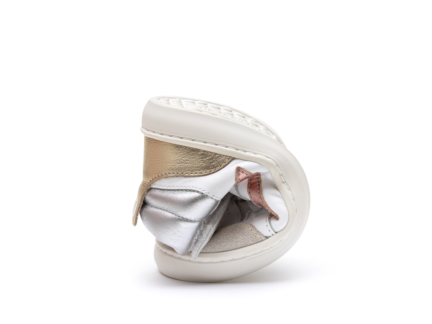Tip: Toey Joey Landy High Top, white/rose gold/sterling silver, sizes 25-34