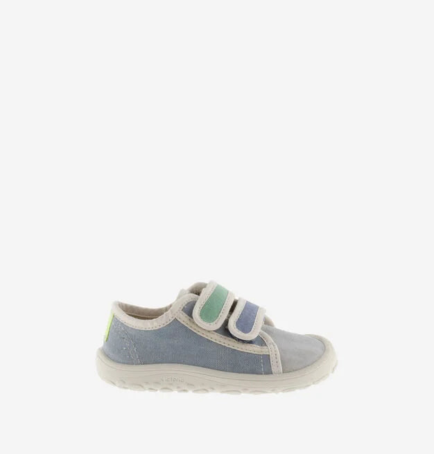 Victoria Barefoot - Bosco Canvas Shoes with Straps, Blue and Multicolor