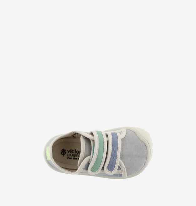 Victoria Barefoot - Bosco Canvas Shoes with Straps, Blue and Multicolor