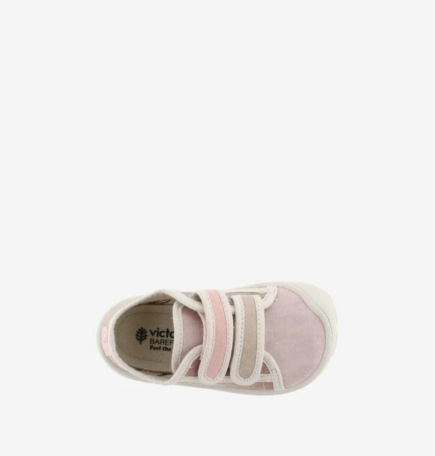 Victoria Barefoot - Bosco Canvas Sneakers with Pink Multicolor Straps