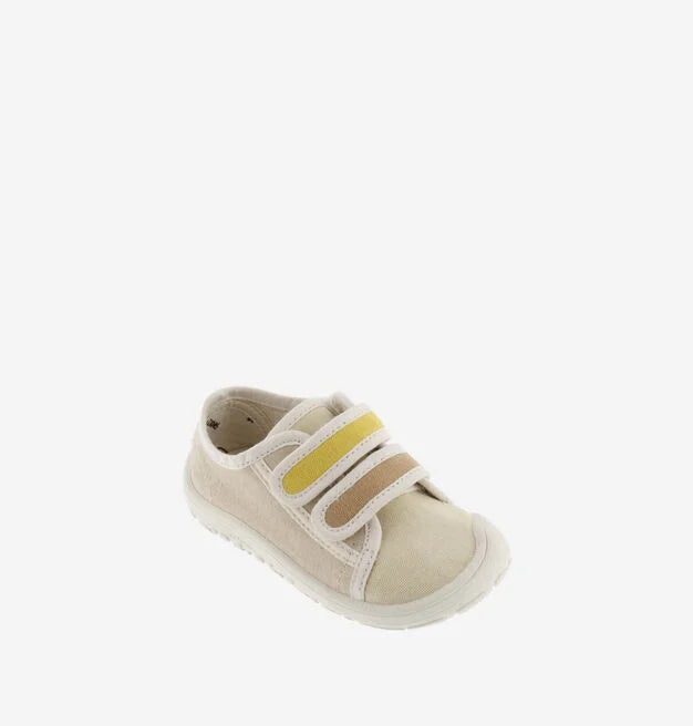 Victoria Barefoot - Bosco Canvas Sneakers with Beige Multicolor Straps