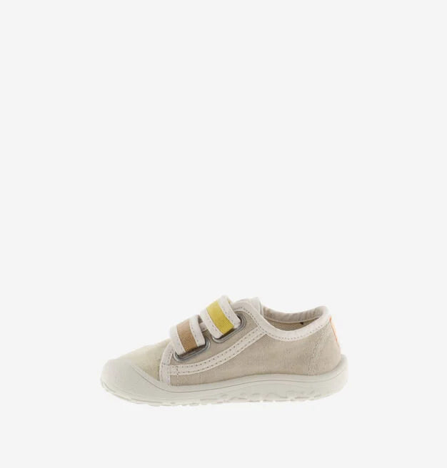 Victoria Barefoot - Bosco Canvas Sneakers with Beige Multicolor Straps