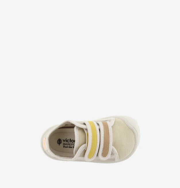 Victoria Barefoot - Bosco Canvas Sneakers with Beige Multicolor Straps