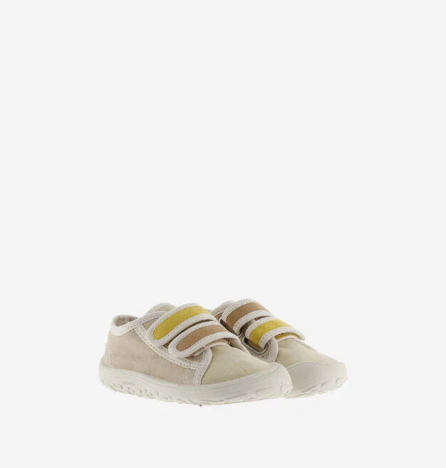Victoria Barefoot - Bosco Canvas Sneakers with Beige Multicolor Straps