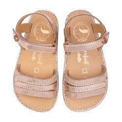 Chetto -  Sandália tiras metálicas Rosa Gold